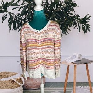 Vintage Knit Folk Cardigan